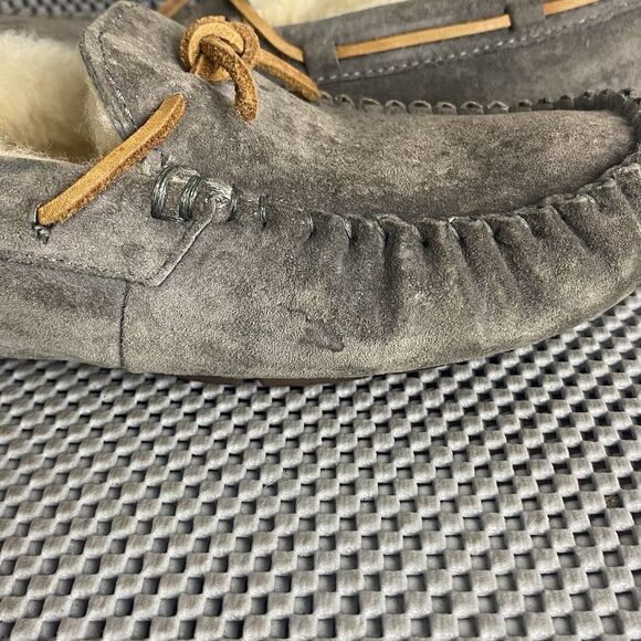 Ugg Dakota Moccasins Slippers Loafers Womens Size 10 Gray Leather Sheepskin - Picture 10 of 15